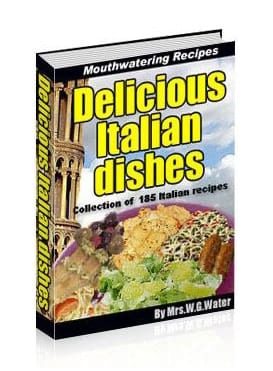 Digital Italian recipe collection with PLR MRR rights - 185 dishes including sauces and pasta