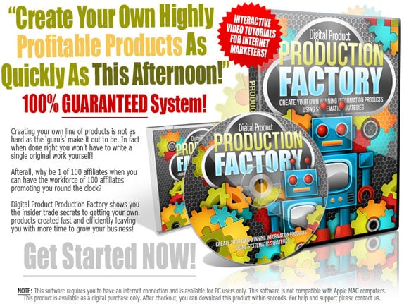 Digital Product Production Factory PLR course to create audios, ebooks, video courses quickly with resell rights