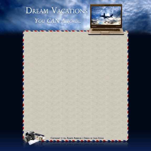 Dream Vacations Minisite - travel niche PLR website with full resell rights for digital download