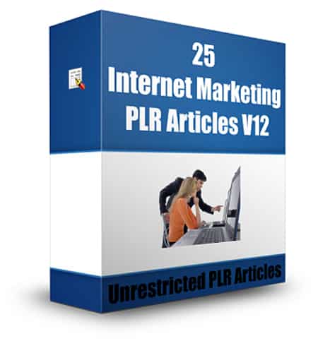 Internet Marketing PLR Articles V12 eCover - digital download with PLR and MRR resell rights