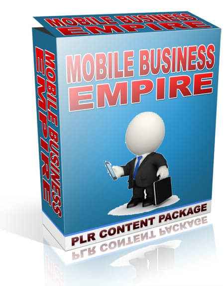 Mobile Business Empire PLR Package cover image showing eCover with title and graphics