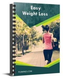 Easy weight loss PLR eBook cover with healthy lifestyle imagery for weight management resell