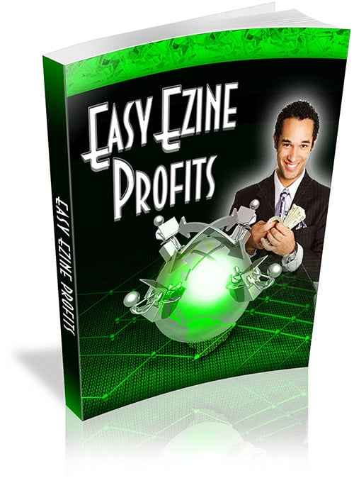 Easy Ezine Profits ebook cover showing a blueprint for profitable opt-in list building with PLR rights