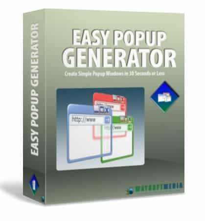 Easy Popup Generator software tool for creating customizable popup windows with PLR MRR rights
