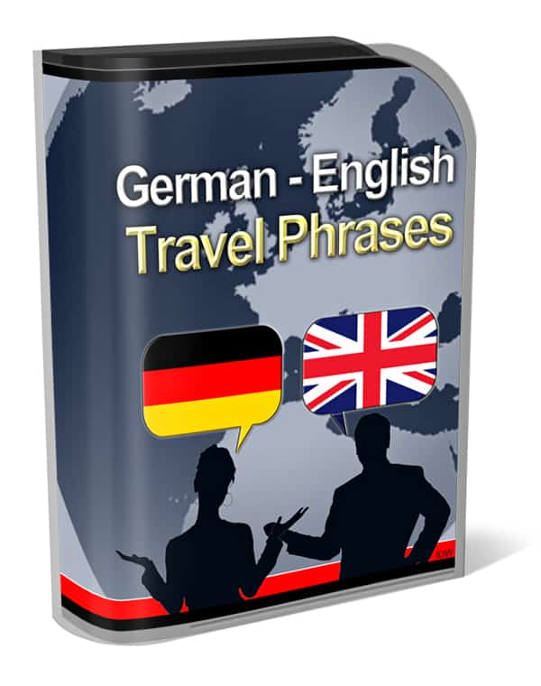 English and German Traveler Phrases language learning bundle with MP4 MP3 PPT and Word files