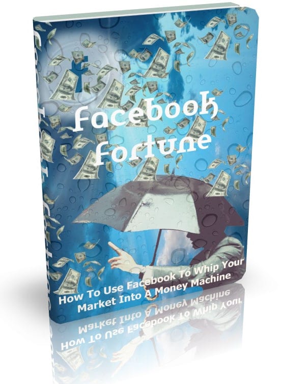 Facebook Fortune ebook cover for Facebook marketing success with resell rights