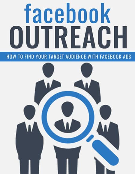 Facebook advertising guide with PLR rights showing ad creation and targeting strategies