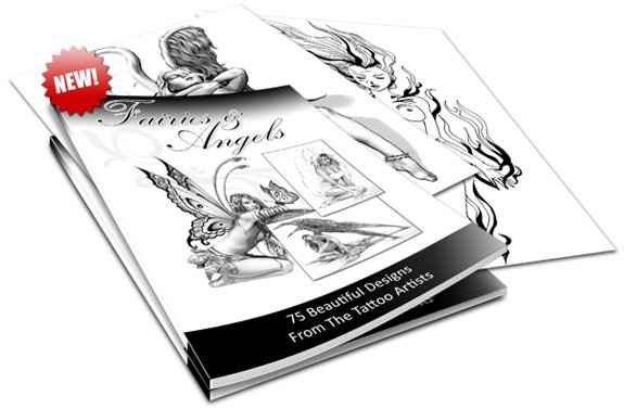 Over 75 rare fairy and angel tattoo designs for instant download with PLR resell rights