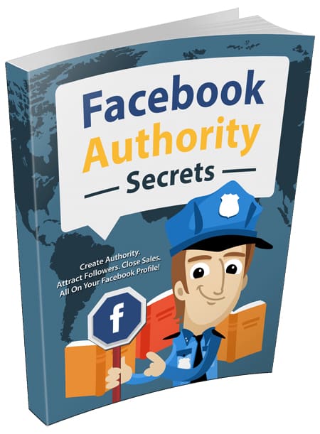 Facebook Authority digital book cover with PLR resell rights for building social media influence