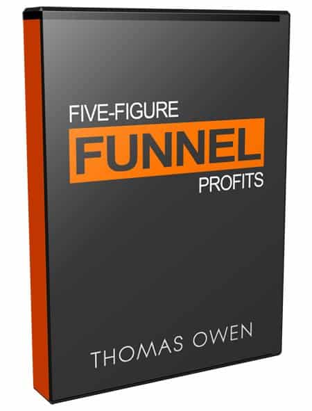 Five-Figure Funnel Profits video course showing sales funnel blueprint for digital download with resell rights.