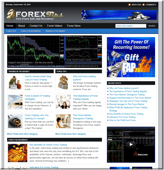 Forex PLR Blog - ready-made website with resell rights for niche marketing and flipping
