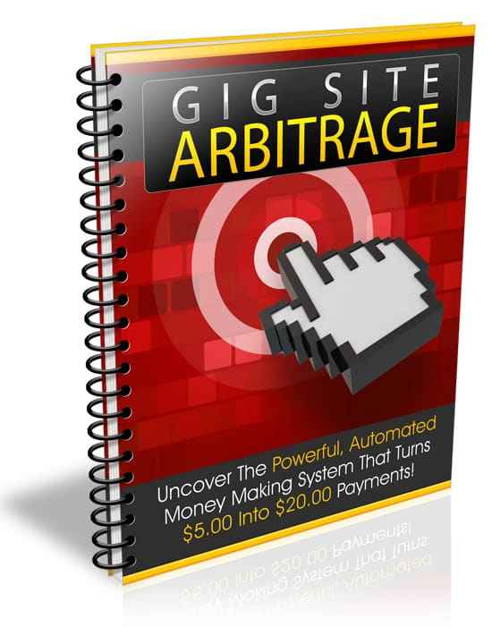 Gig Site Arbitrage PLR MRR digital download report cover image showing automated income system