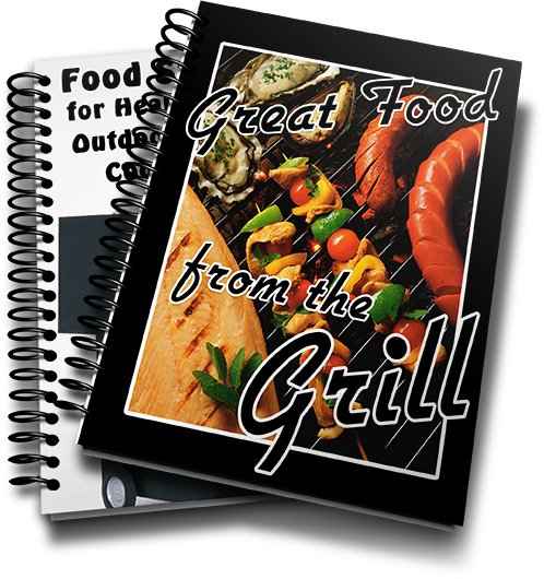 Great Food From The Grill digital guide with PLR MRR rights for reselling grilling tips and techniques