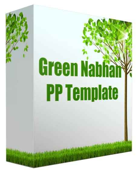 Green Nabhan Multipurpose PowerPoint Template for professional presentations with PLR resell rights