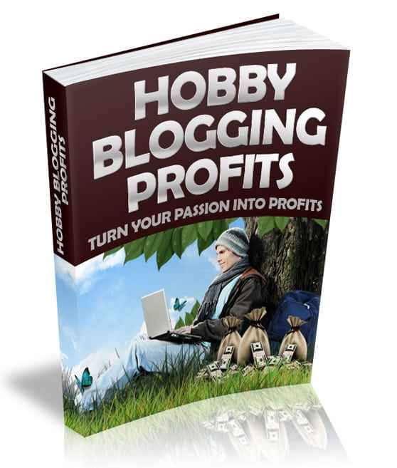 Hobby blogging profits PLR guide ebook cover with money and hobby icons