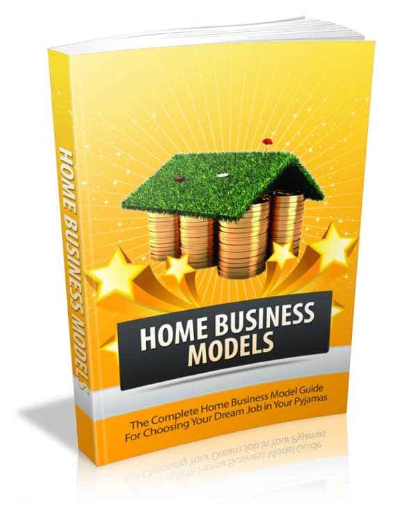 Home Business Models PLR eBook cover illustration showing a relaxed work-from-home setup[/IMAGE