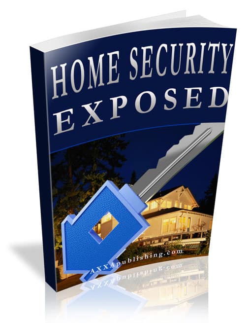Home Security Exposed digital guide with PLR rights showing house protection tips and lock security imagery