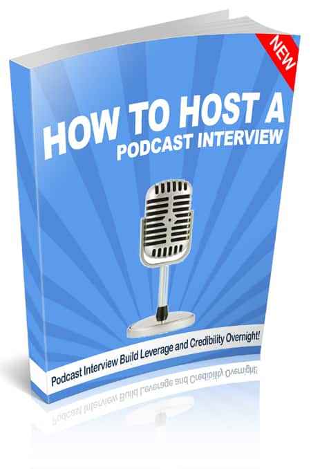 Podcast interview hosting PLR guide with equipment checklist and guest contact templates for digital download