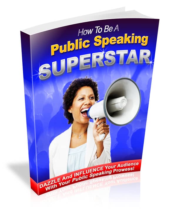 Public speaking course cover with PLR resell rights for instant download