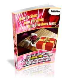 Digital guide to start a mini giveaway event for list building with PLR rights