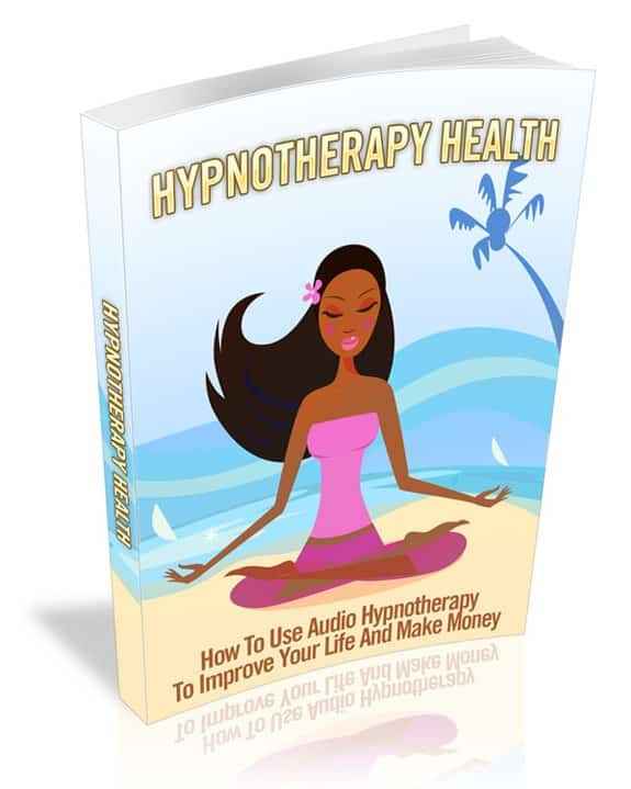 Hypnotherapy Health digital book cover with PLR resell rights for audio hypnotherapy guide