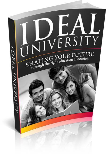 Ideal University selection guide eBook cover with PLR and MRR resell rights