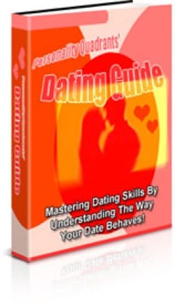 Personality Quadrant Dating Guide book cover showing dating tips and personality types for digital download with PLR rights