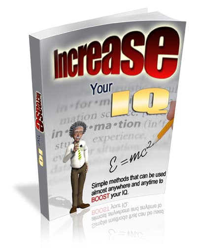 Increase Your IQ PLR guide cover image showing brain and intelligence boost concept