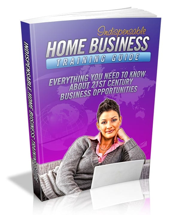 Indispensable home business training guide digital PLR MRR book cover with modern business graphics
