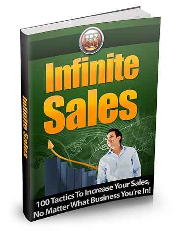 Infinite Sales eBook cover showing sales growth strategies for businesses