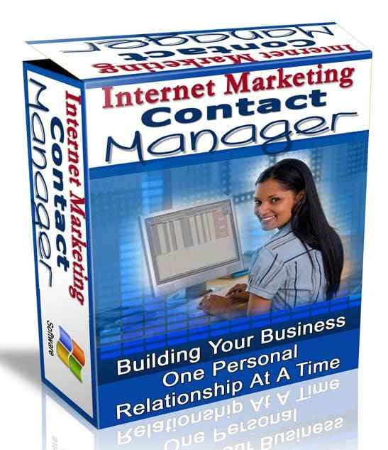 Internet Marketing Contact Manager software dashboard with contact management features and resell rights