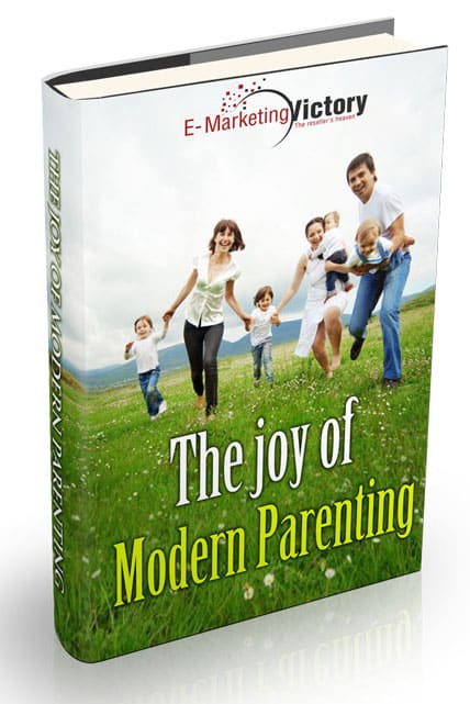 Parenting ebook cover with joyful modern child and PLR resell rights digital download
