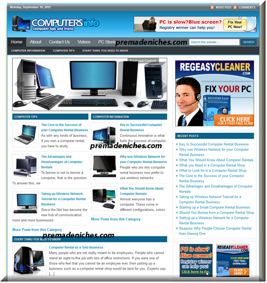 Computer niche blog package with PLR articles and easy installation plugin