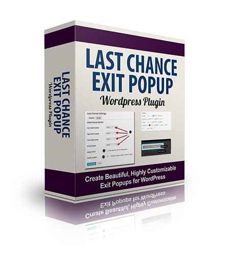 Last Chance Exit PopUp plugin with PLR resell rights for digital downloads