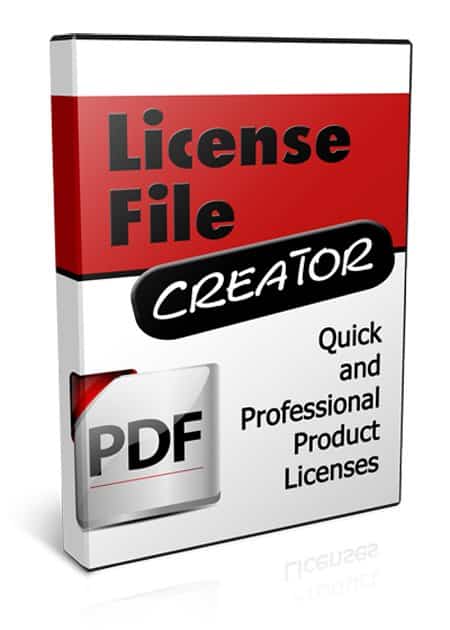 License File Creator digital software with PLR MRR resell rights for Internet marketing products
