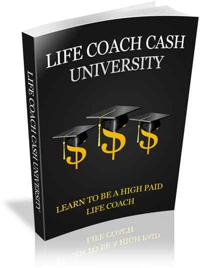 Life Coach Cash University digital course cover with PLR and MRR resell rights for coaching business