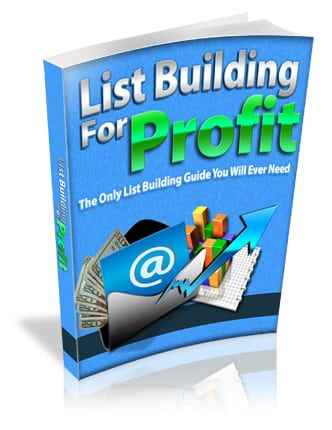 List Building For Profit ebook cover with resell rights and digital download