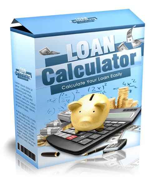 Loan Calculator Software Tool for Payment Calculations with PLR Rights