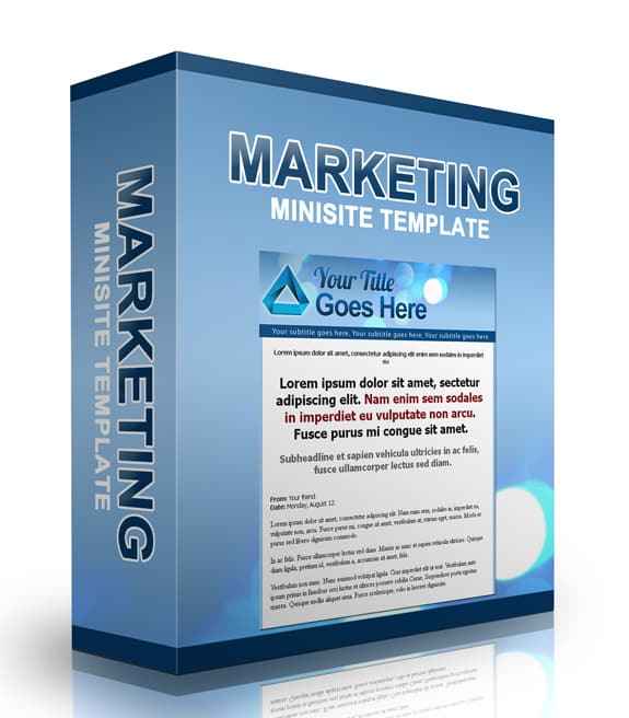 Marketing Minisite Template 2 with PLR rights, ready for digital download and resell use