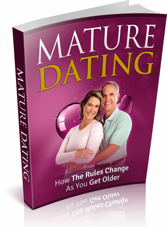 Mature dating guide cover image with book title and couple silhouette on orange background