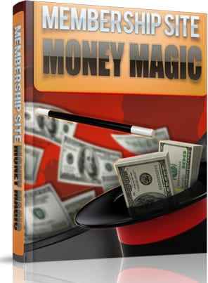 Membership site money magic - digital PLR MRR ebook cover showing profitable recurring revenue strategy