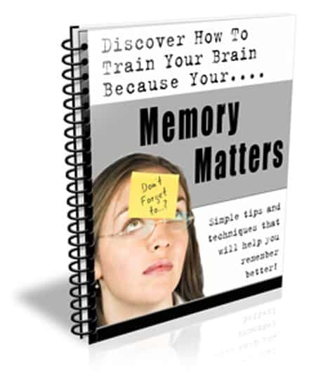 Memory Matters newsletter cover showing brain training and memory improvement techniques with resell rights