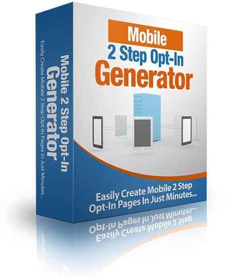 Mobile two-step opt-in generator software with PLR MRR resell rights for email list building