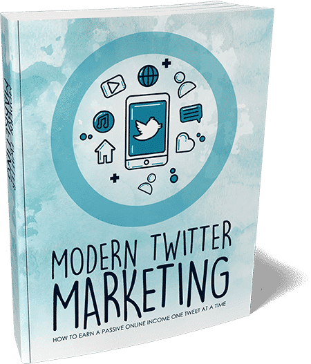 Modern Twitter marketing ebook cover with resell rights for online branding automation