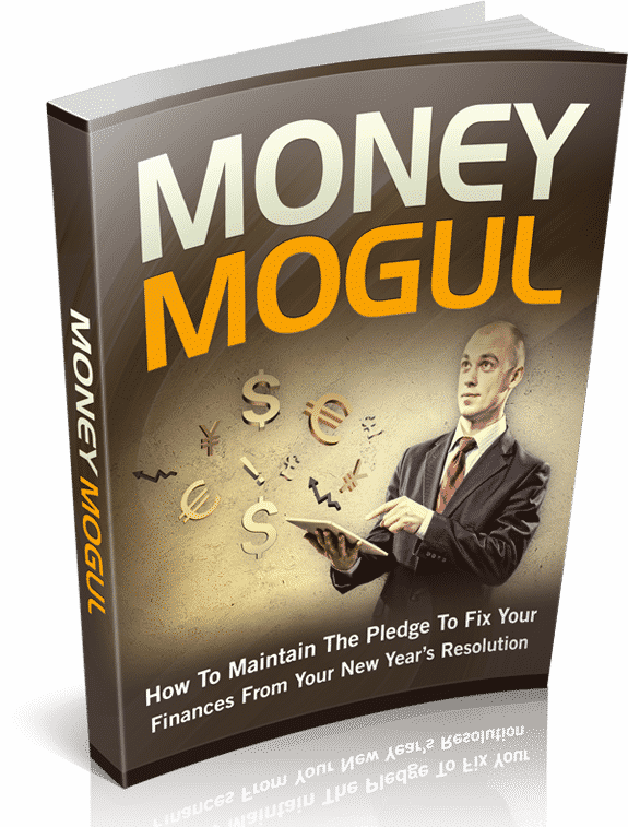Money Mogul digital PLR book covers financial resolutions, debt payoff, and wealth building strategies
