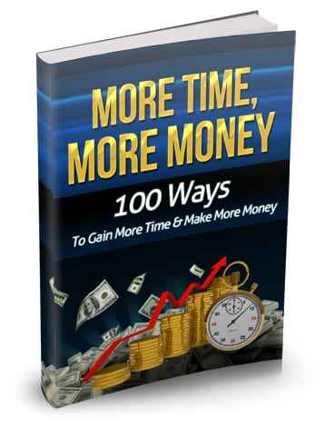 More Time More Money ebook cover with PLR and MRR resell rights for time management and money making strategies