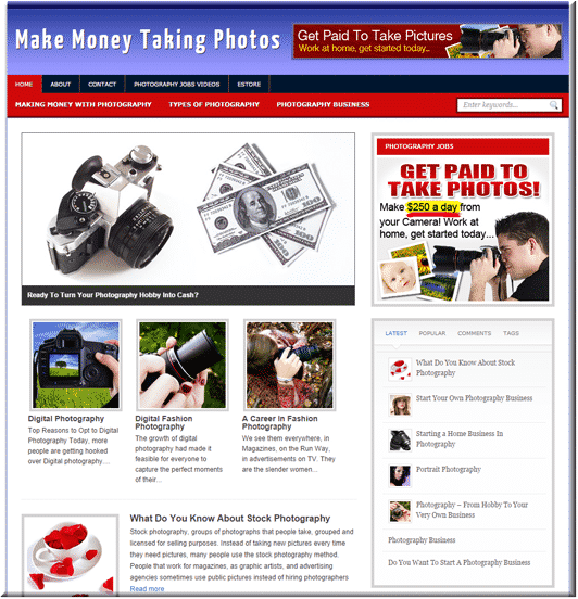 Done-for-you photography PLR blog with pre-installed plugins and content for instant digital download and resell rights.