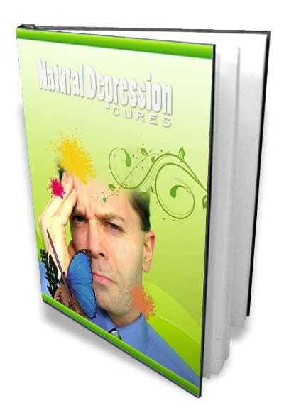 Natural Depression Cures digital eBook cover showing holistic healing and mood balance