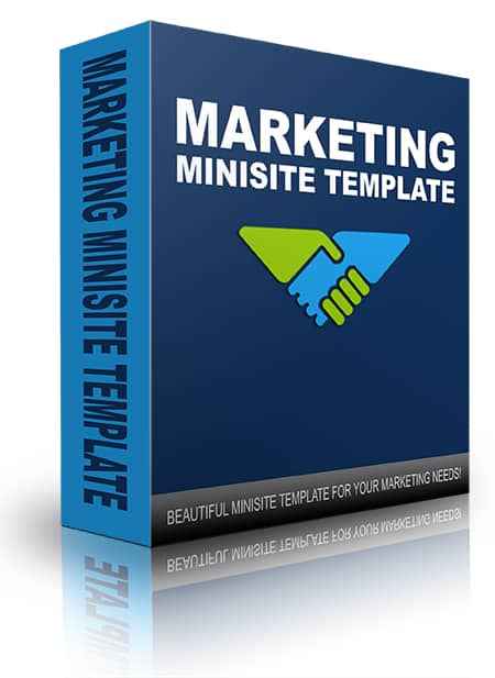 Beautiful marketing minisite template with high converting landing page design for digital downloads and PLR resell rights