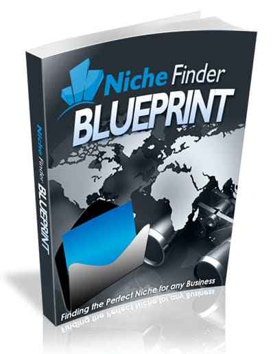 Niche Finder Blueprint ebook cover showing step-by-step niche research system for profitable marketing